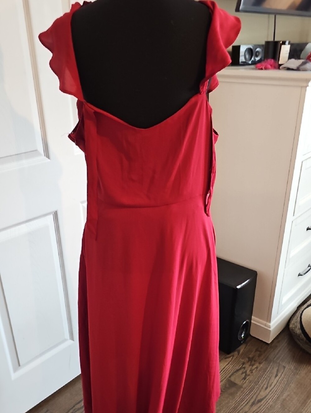 Express Red High-Low Midi Dress - Picture 6 of 7